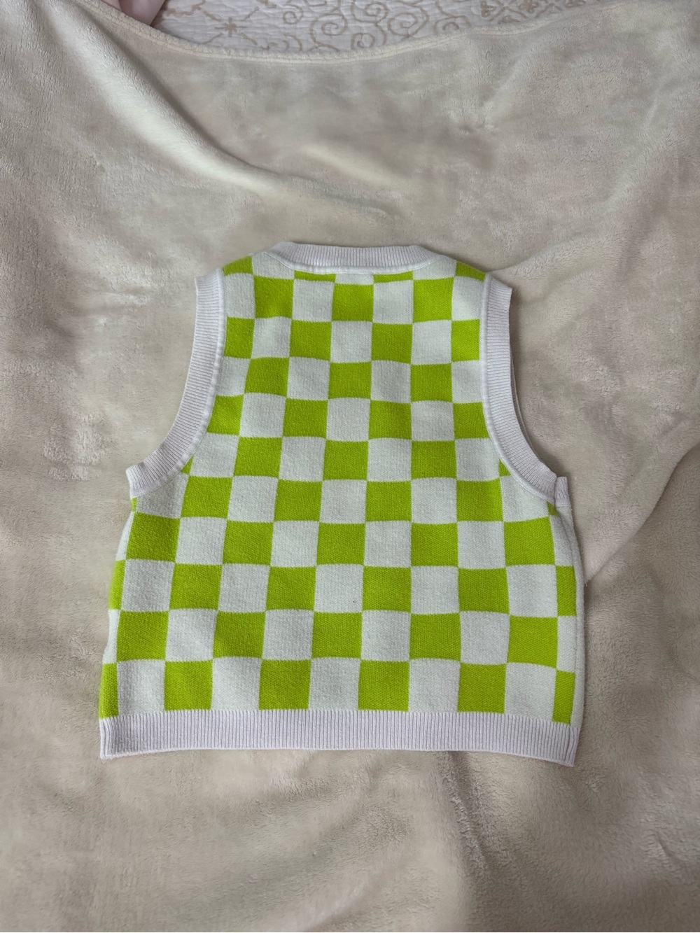 2 piece green & white checker print set - Picture 5 of 11